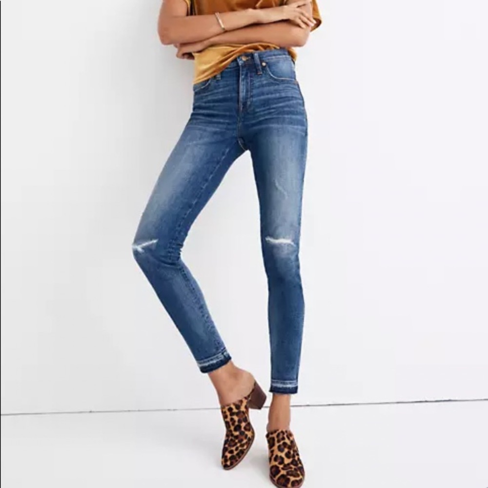 Madewell Skinny Distressed Ankle Jeans Petite